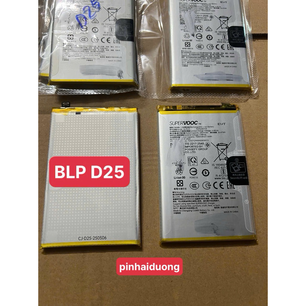 pin oppo/realme BLP D25(supervooc) zin hãng