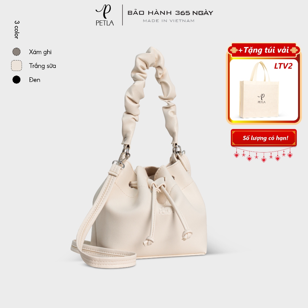 Túi da đeo chéo nữ dây rút thời trang trẻ Petla LN09 nhiều màu