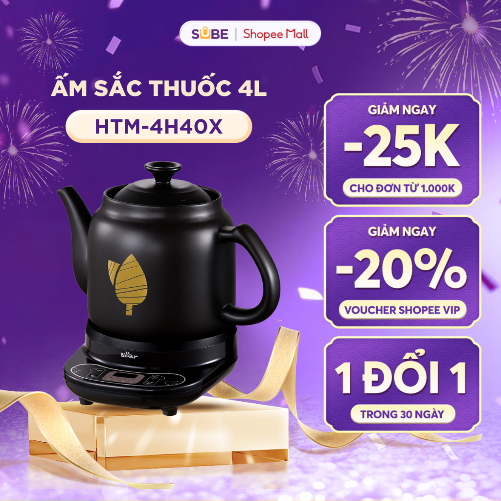 Ấm Sắc Thuốc Bắc 4L Bear Siêu Sắc Thuốc Ấm Sắc Thuốc Ấm Nấu Thuốc Bắc Siêu Nấu Thuốc Nam Ấm Điện Sắc
