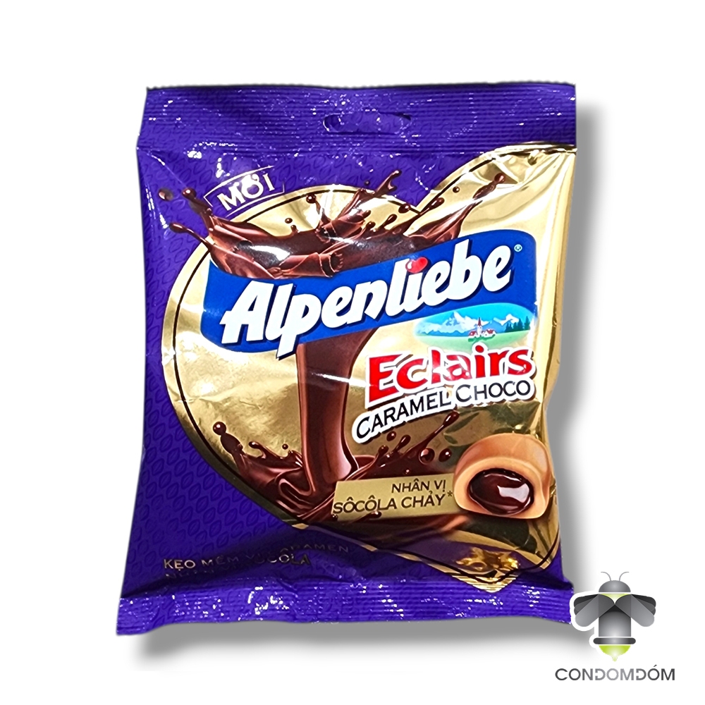 Gói 63.7gr Kẹo mềm Alpenliebe Eclairs vị Caramel nhân Socola - Caramen và Sô cô la
