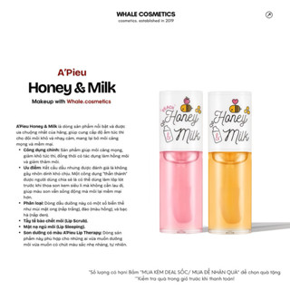  Son Dưỡng Môi Dạng Dầu - Mask Ngủ - Tẩy Da chết Môi A'Pieu Honey & Milk Lip Oil 5g 