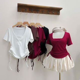  Áo thun bigsize nữ cổ chữ V có nút chất thun gân mềm mịn tôn dáng siêu xinh dễ phối đồ  55-92kg -A309 