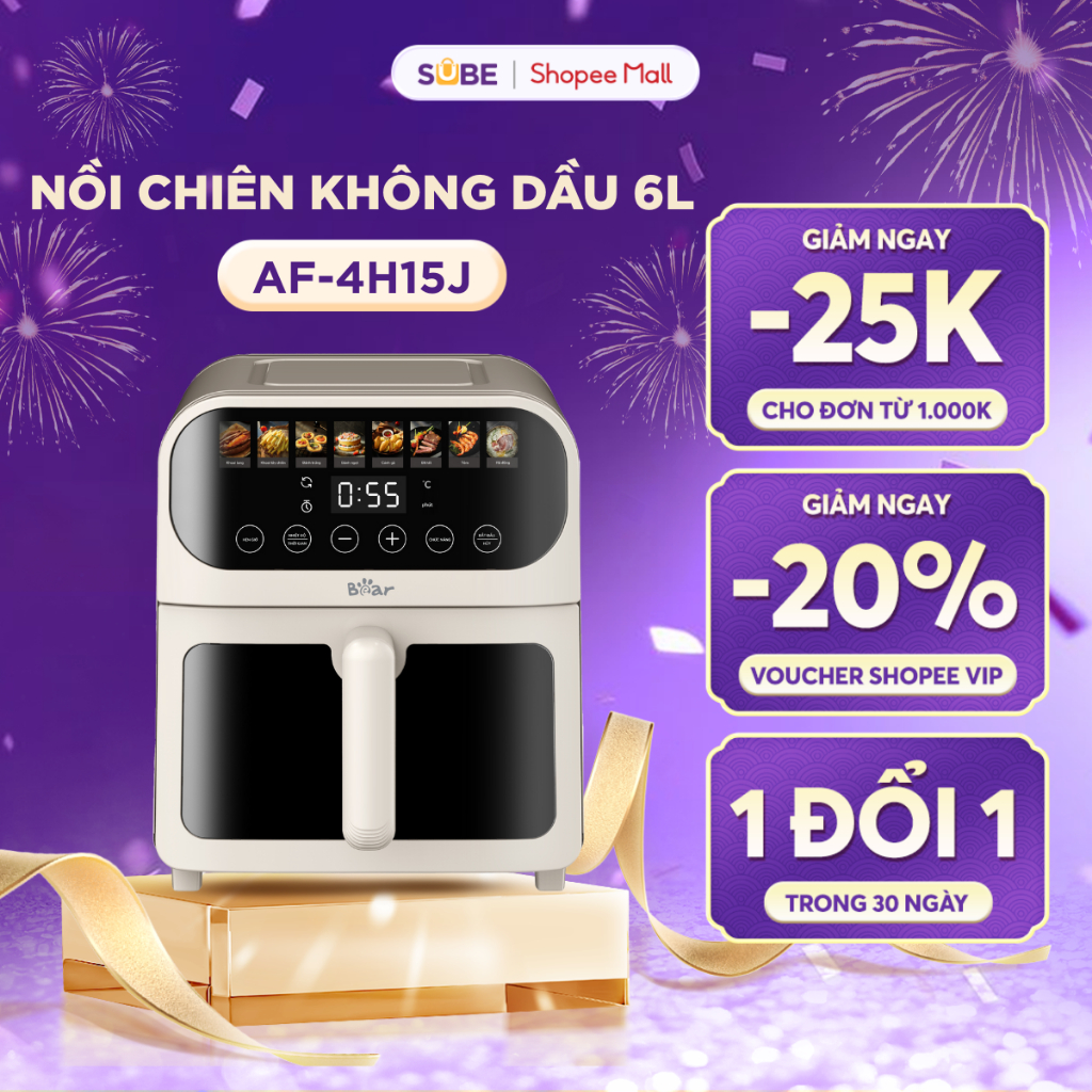 Nồi Chiên Không Dầu Bear 6L Nồi Chiên Nồi Chiên Hấp Nồi Chiên Rán Gà Nồi Nướng Nồi Chiên Không Dầu M