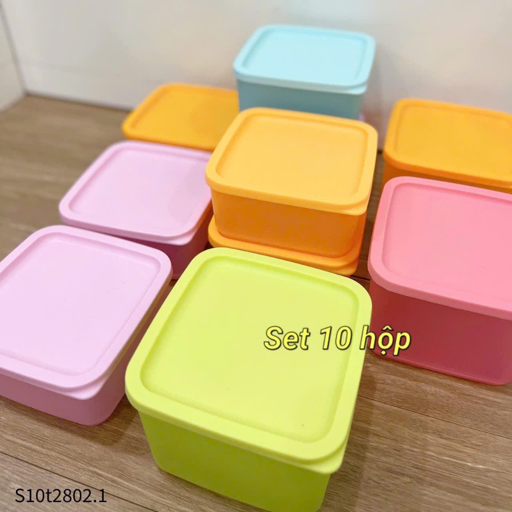 Set 10 hộp Tupper ware ngăn mát cao cấp.