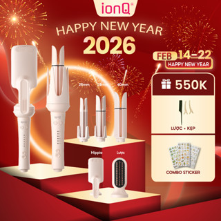  Máy uốn tóc làm xoăn tự động 5in1 ionQ Wavy Pro 3 đầu uốn 40mm 32mm 28mm 1 đầu uốn hippie và 1 đầu lược thẳng 