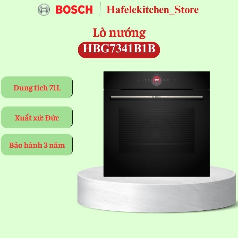 Lò Nướng Âm Tủ Bosch HBG7341B1B Serie 8 – 71L Cao Cấp, Nướng Chuẩn Châu Âu