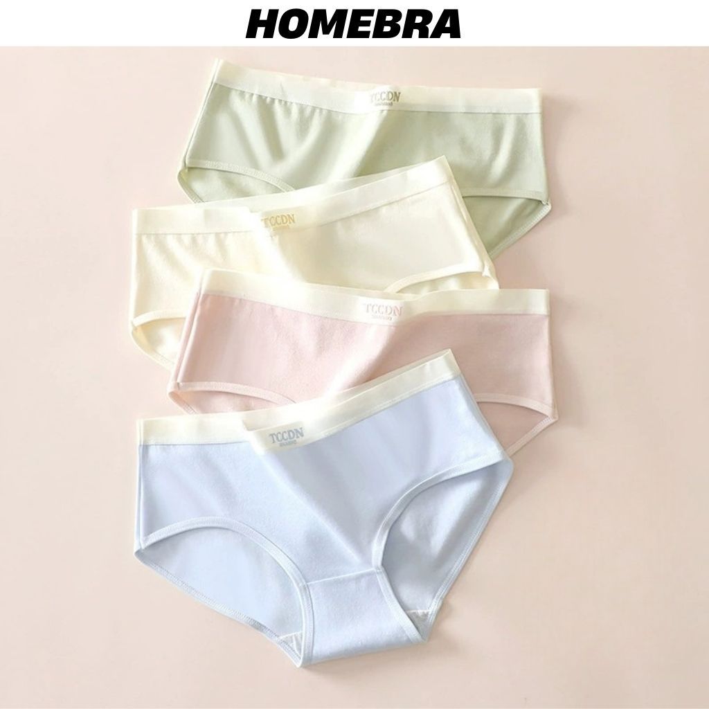Quần lót nữ cotton kháng khuẩn thoáng khí cạp vừa tôn dáng, Quần chip nữ kiểu basic màu trơn L4111