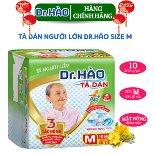 Tã Dán Người Lớn Dr.HÀO Size M  10 Miêng Bỉm Dán Người Già (Vòng Hông 65 - 110cm)