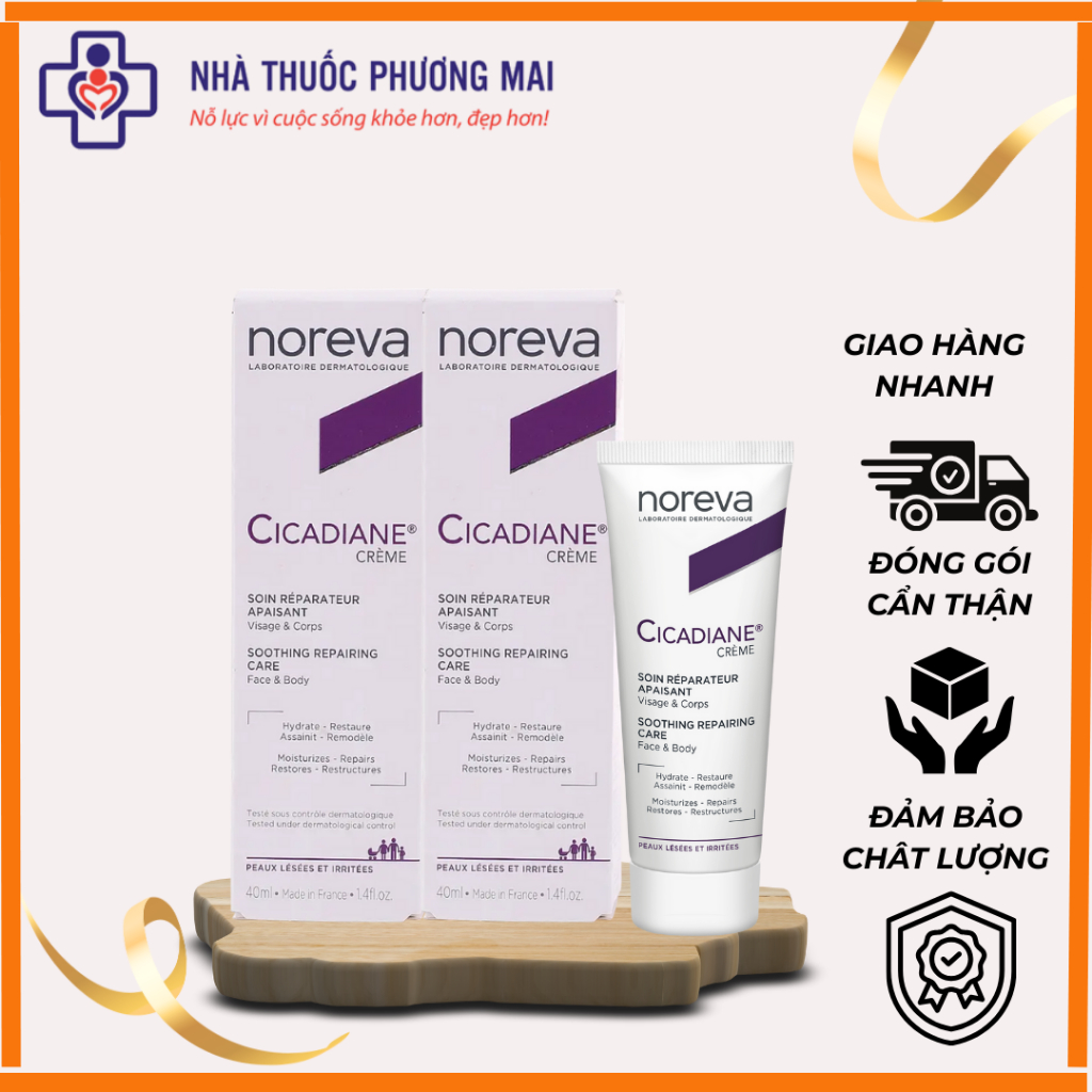 NOREVA Cicadiane Cream Soothing Repairing Care 40ml - Kem dưỡng ẩm giúp phục hồi và làm dịu da