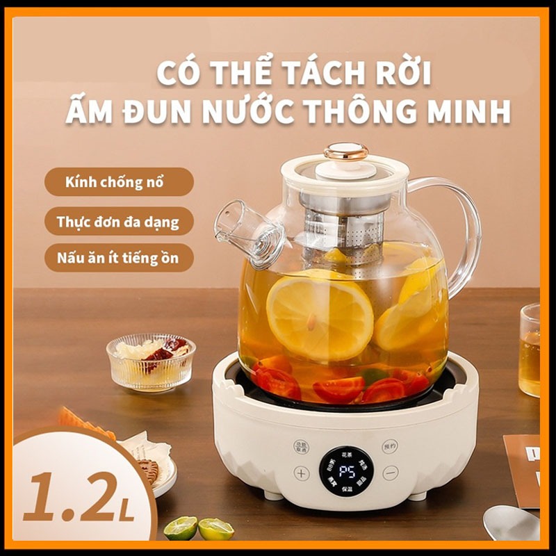 Ấm Đun Nước ,1.2L Bình Đun Điện Đa Chức Năng, Có Lưới Lọc, Ấm Pha Trà, Tự Động Giữ Nhiệt 8 Giờ