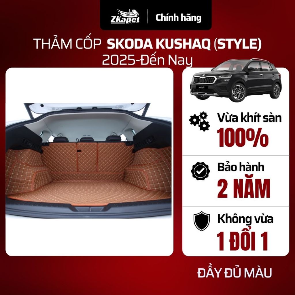 Thảm Lót Cốp Và Ốp Lưng Ghế Xe Skoda Kushaq (Style) 2025-Đến Nay 5 chỗ   ZKAPET