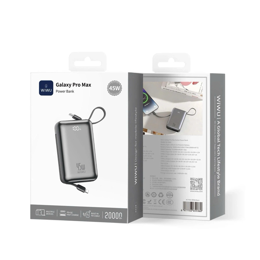 SẠC DỰ PHÒNG WIWU POWER BANK AS-182 – BẢN NÂNG CẤP 45W CỰC MẠNH