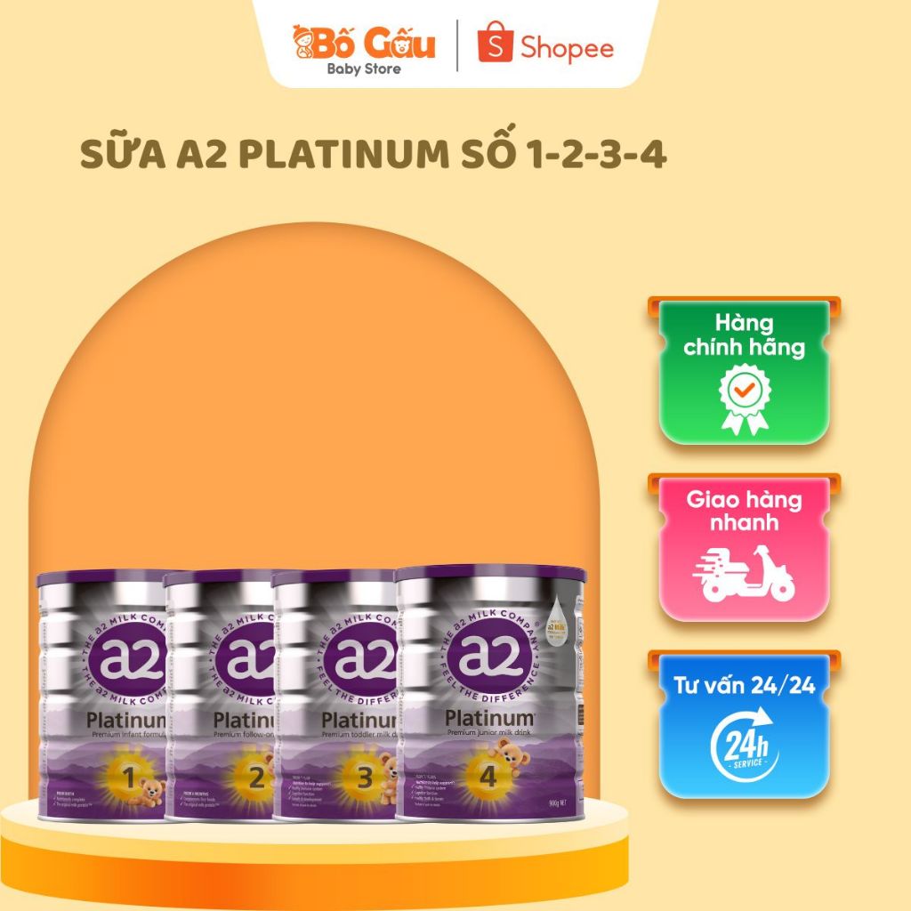 Sữa công thức A2 Platinum Premium/ A2 Immune/A2 Gentle Gold đủ số 1, 2, 3, 4 lon 900g cho bé từ 0 đế