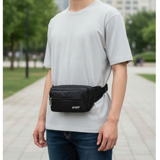 🔥 [ẢNH THẬT] Túi Đeo Bao Tử DOREDO 4 Ngăn Tiện Lợi - Vải Dù Xốp Siêu Nhẹ, Kháng Nước, Đeo Chéo Nam Nữ Đa Năng ⭐⭐⭐⭐⭐