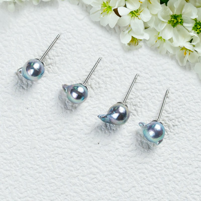 Bông Tai Ngọc Trai Xám 9ly Hạt Dị Chốt Bạc 925 Xinh Xắn, Tinh Tế, Sang Trọng - Ngọc Trai Trường Thịnh