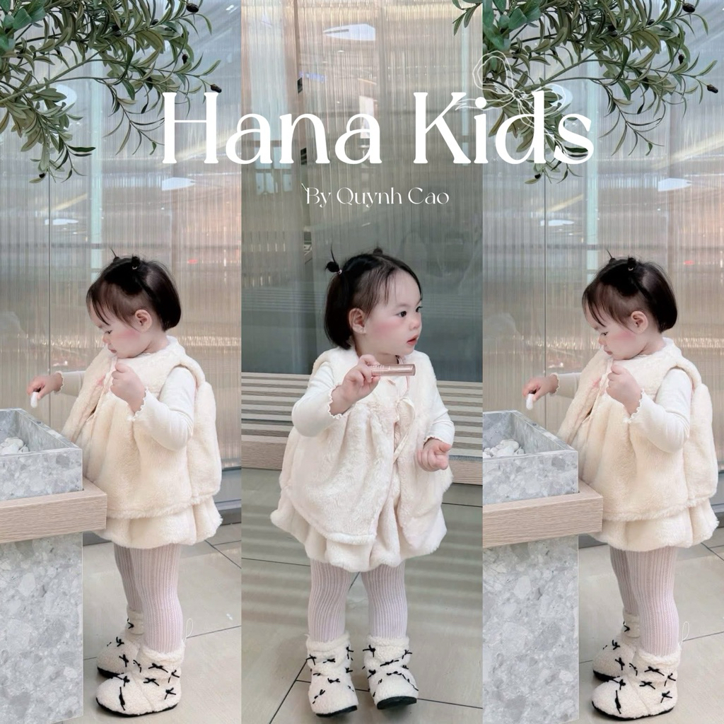 [MUA 1 ĐƯỢC 2] VÁY BÍ LÔNG THỎ TẶNG KÈM ÁO KHOÁC GILE LÔNG CHO BÉ SIÊU ẤM / SET VÁY & KHOÁC GILE GIỮ