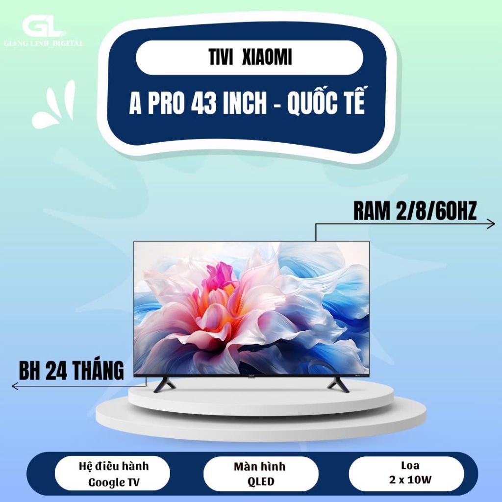 Tivi Xiaomi A pro 43 inch  Google TV 2026 – Bản chính hãng