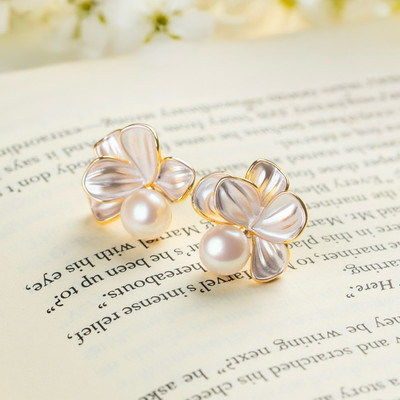 Bông Tai Ngọc Trai Phối Charm Xinh Xắn Đôi Hoa Tai Thời Trang, Tinh Tế - Ngọc Trai Trường Thịnh