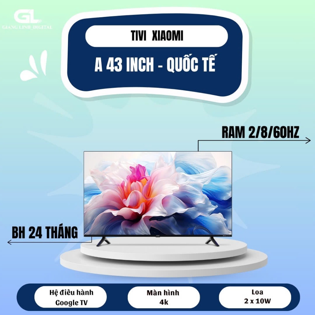 Tivi Xiaomi A 43inch  Google TV 2026 – Bản chính hãng