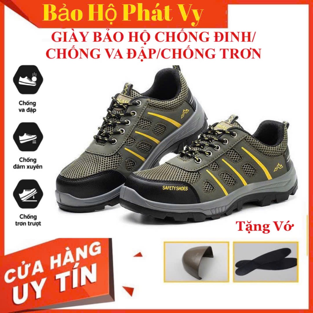 {Mũi-Đế Lót Thép}Giày Bảo Hộ Lao Động Kiếu Thể Thao SAFEGO MS553 Chống Đinh /Chống Va Đập/Chống Trơn/Siêu Bền-Tặng Vớ