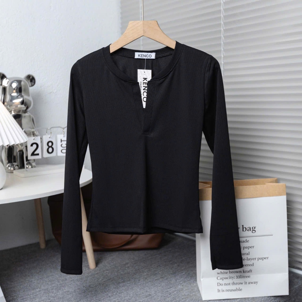 Áo Kiểu Thun Tay Dài Cổ Trụ Trơn Basic Dáng Dài Ôm Body, Áo Thun Nữ Tay Dài Kiểu Sexy  MA 522 | BigBuy360 - bigbuy360.vn