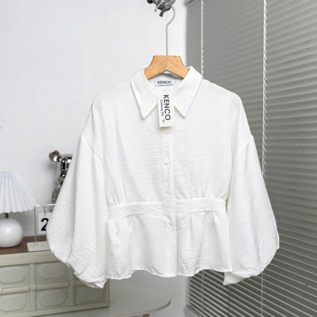 Áo Sơmi Bo Eo Lưng Chun Tay Bồng Cúc Dọc Đũi Hàn  12 THÁNG SÁU CLOTHING MA4226 | BigBuy360 - bigbuy360.vn