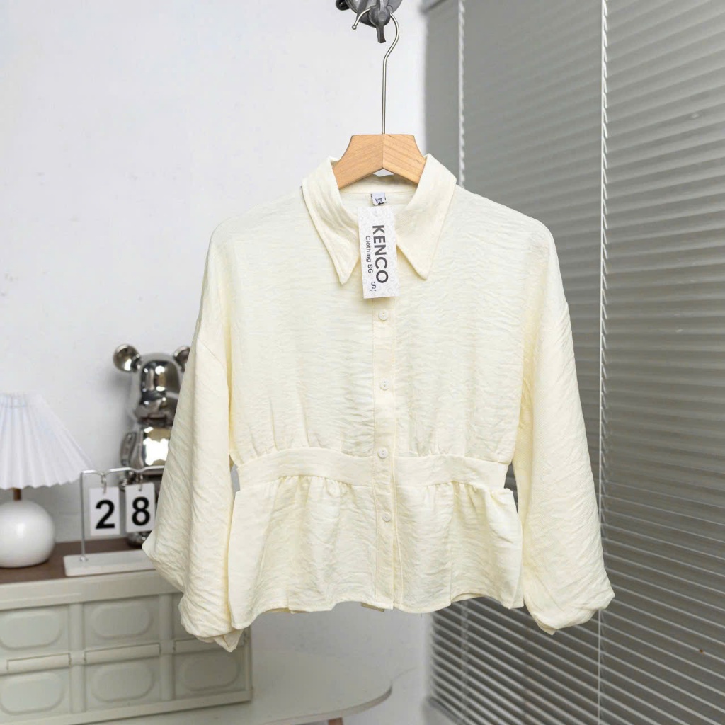 Áo Sơmi Bo Eo Lưng Chun Tay Bồng Cúc Dọc Đũi Hàn  12 THÁNG SÁU CLOTHING MA4226 | BigBuy360 - bigbuy360.vn