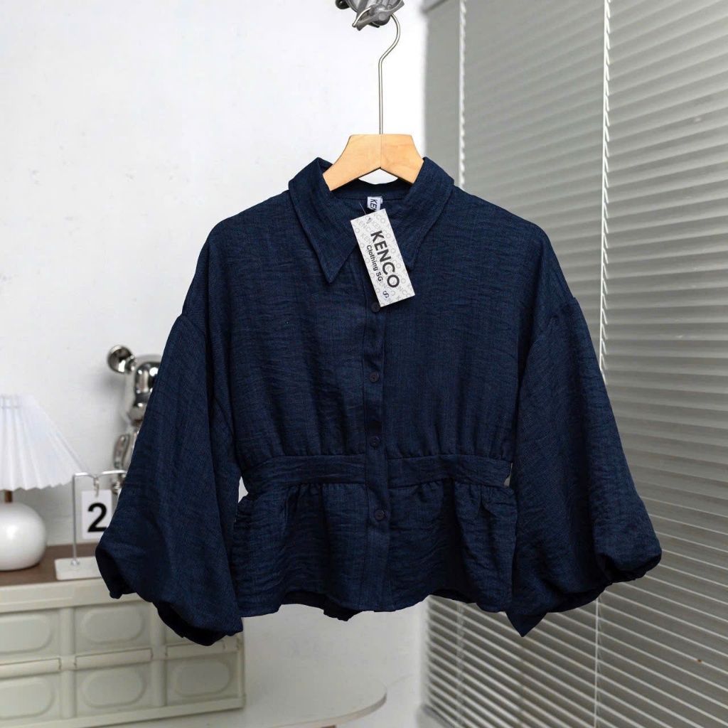 Áo Sơmi Bo Eo Lưng Chun Tay Bồng Cúc Dọc Đũi Hàn  12 THÁNG SÁU CLOTHING MA4226 | BigBuy360 - bigbuy360.vn