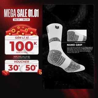  Tất thể thao Redikick Power Grip chống trượt thoáng khí có đệm chuyên dụng cho bóng rổ bóng đá 