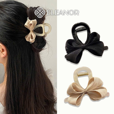 Kẹp tóc nữ càng cua Eleanor Accessories hình nơ xếp ly kẹp tóc nơ tiểu thư phụ kiện tóc 11163
