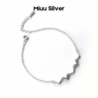  Vòng tay bạc nữ Miuu Silver thiết kế zigzac đính đá xinh xắn Zigzac Bracelet 