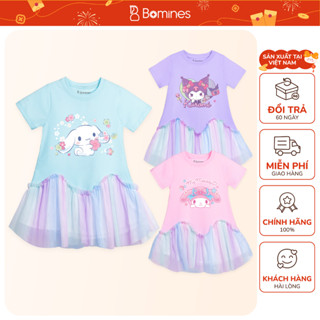 Váy bé gái hoạt hình Hello Kitty Bomines Đầm sinh nhật Sanrio Kuromi Cinnamorill cho bé gái từ 3-12t 12-36kg DLSSANNO 