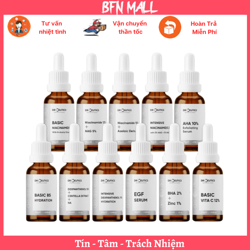 Serum Drceutics Niacinamide, HA Basic, B5 Basic, HA NMFs , HA B5 30ml Cấp Ẩm Sáng Da [ Hàng Công Ty 