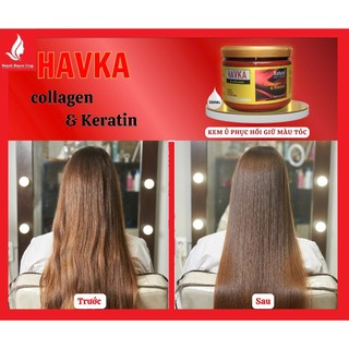 Kem ủ tóc tóc HT Havka collagen & Keratin phục hồi tóc hư tổn, giữ màu nhuộm hộp 500g