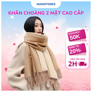  Khăn Choàng Cổ Dạ Cashmere Hai Mặt Giữ Ấm Mùa Đông Khăn Dạ Cao Cấp Màu Trơn Mềm Mịn Thời Trang Nữ 