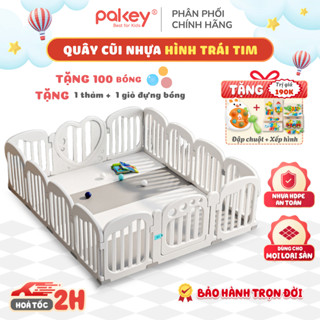 Quây Cũi Nhựa Bambi Cao Cấp TẶNG 100 BÓNG + THẢM DÀY - Quây Nhựa Cho Bé PAKEY Loại 1 Bảo Hành Trọn Đời