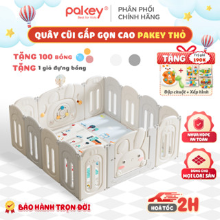 [HỎA TỐC HCM] Quây Cũi Nhựa Chính Hãng Pakey, Quây Cố Định, Quây Gấp Gọn Mẫu Dày Dặn Cao Cấp Siêu Đáng Yêu