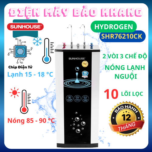 Máy lọc nước RO nóng nguội lạnh Sunhouse SHR76210CK 10 lõi TẶNG KÈM CHÂN ĐẾ