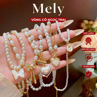  Dây chuyền vòng cổ ngọc trai nhân tạo kiểu dáng sang trọng hiện đại phong cách hàn quốc - Mely 1491 