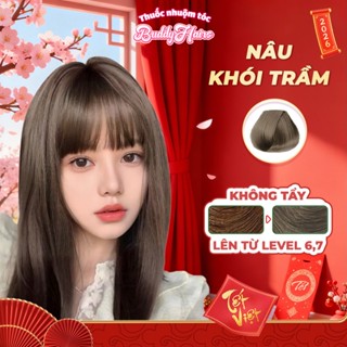  Thuốc nhuộm tóc màu NÂU KHÓI TRẦM thuốc nhuộm tóc không cần tẩy kem nhuộm tóc tại nhà Buddyhairs tặng kèm dụng cụ 