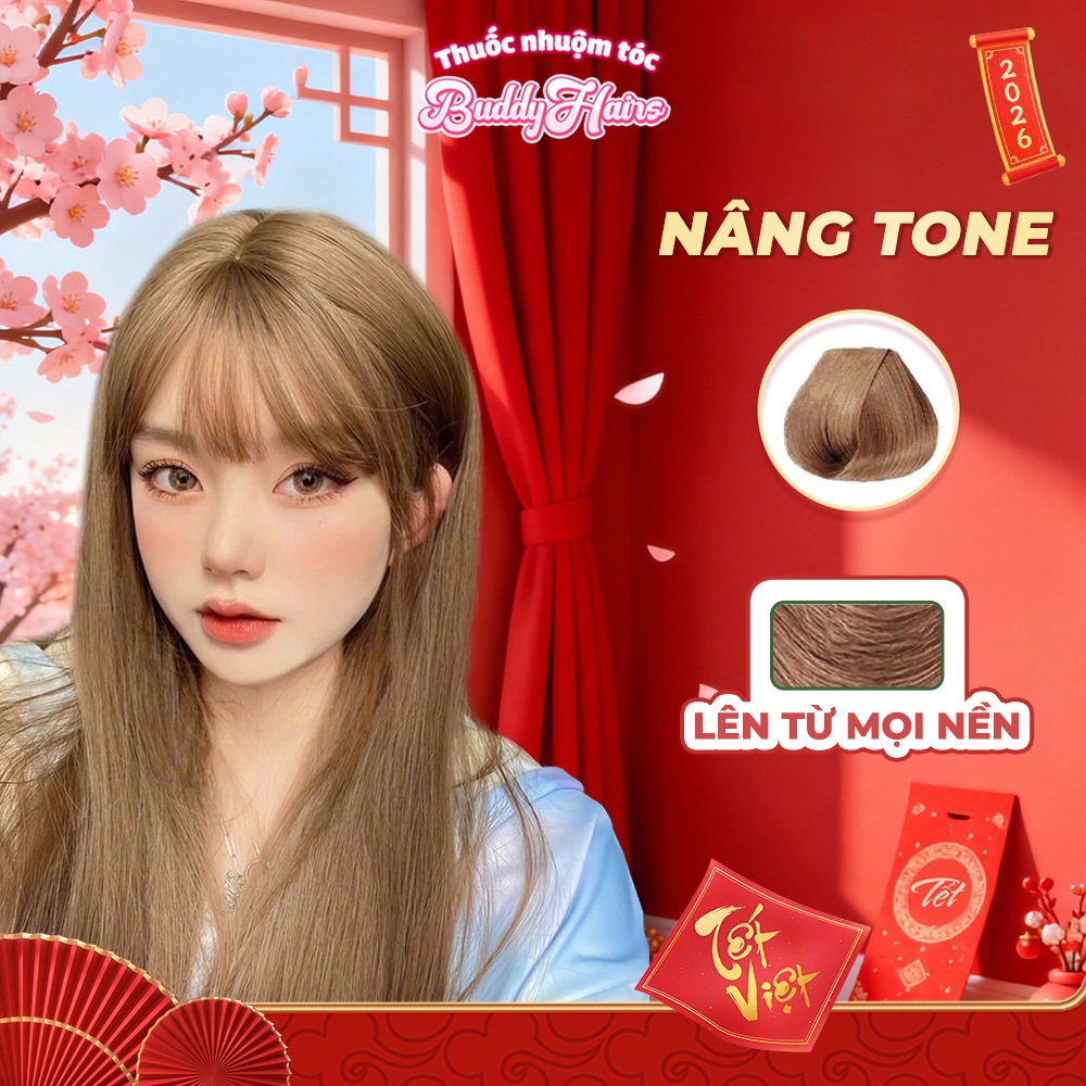 Thuốc Nâng tone tóc nhẹ, thuốc nhuộm tóc tại nhà BuddyHairs, thuốc Nâng nền tóc.