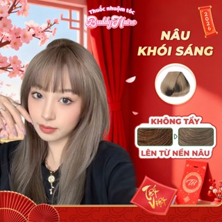  Thuốc nhuộm tóc màu NÂU KHÓI SÁNG thuốc nhuộm tóc không cần tẩy kem nhuộm tóc tại nhà Buddyhairs tặng kèm dụng cụ 