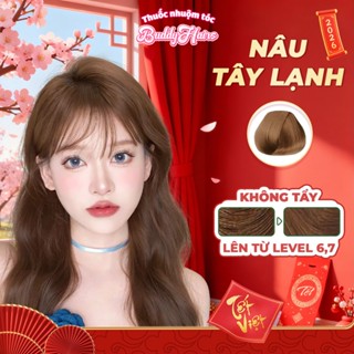  Thuốc nhuộm tóc Nâu Tây Lạnh không cần dùng Thuốc tẩy tóc BuddyHairs Buddy.hairs Buddyhair 