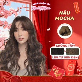  Thuốc nhuộm tóc màu NÂU MOCHA - NÂU TRÀ ĐEN thuốc nhuộm tóc không cần tẩy kem nhuộm tóc tại nhà Buddyhairs tặng kèm dụn 