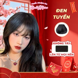  Thuốc nhuộm tóc màu ĐEN TUYỀN ĐEN TỰ NHIÊN thuốc nhuộm tóc không cần tẩy kem nhuộm tóc tại nhà Buddyhairs tặng kèm dụ 