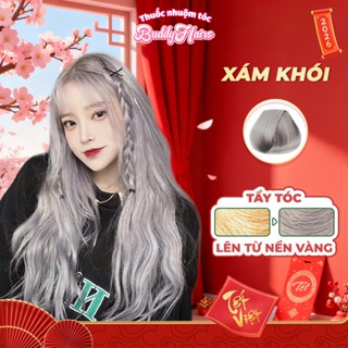  Thuốc nhuộm tóc màu XÁM KHÓI thuốc nhuộm tóc cao cấp kem nhuộm tóc tại nhà Buddyhairs tặng kèm Thuốc tẩy tóc Buddyhair 