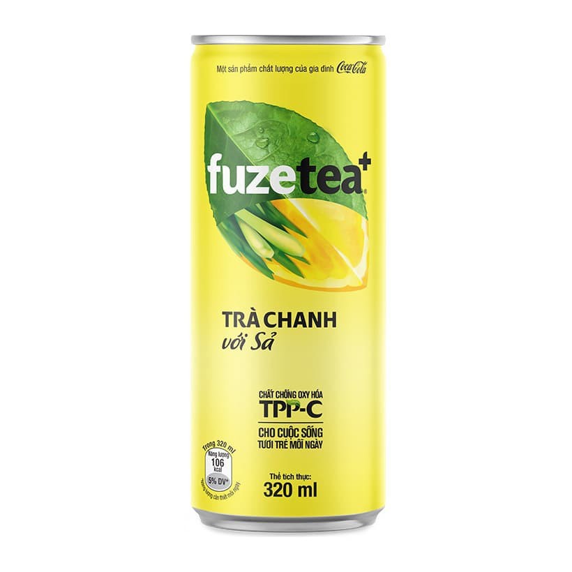 Combo 2 lon nước trà chanh sả Fuzetea lon 320ml_WM