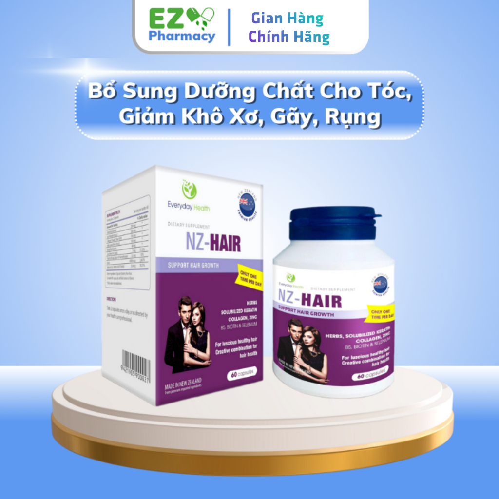 Viên uống khỏe tóc NZ Hair Everyday Health giúp tóc óng mượt, ngăn ngừa rụng tóc, giảm hư tổn, tác đ