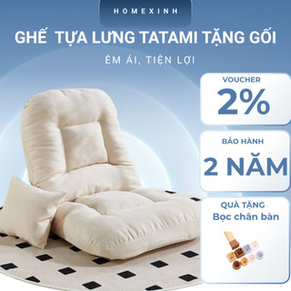  Ghế lười tatami ngả 5 cấp độ vải lanh cao cấp ghế ngồi bệt thư giãn ghế thư giãn đọc sách 