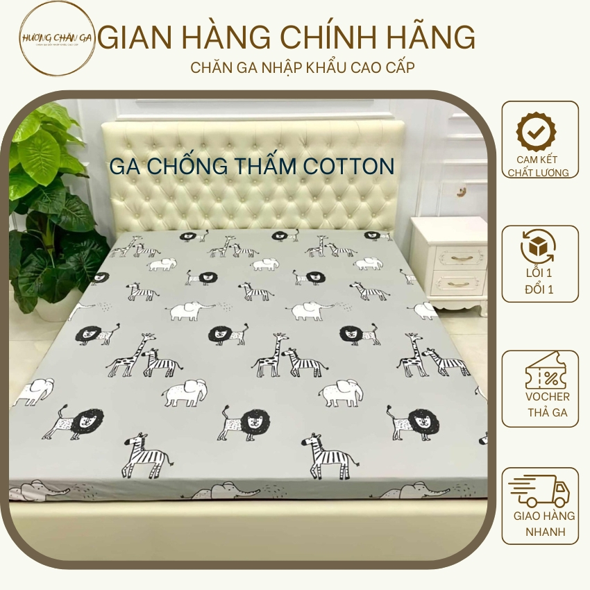 Ga chống thấm cotton cao cấp, drap chống thấm cotton loại 1 kích thước m5 m6 m8 2m2- Hương chăn ga
